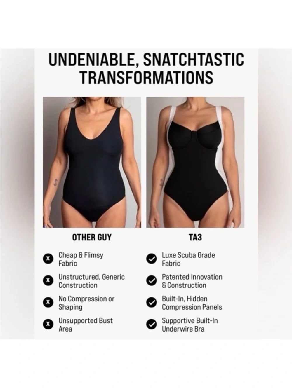 TA3 High Cut Lifty One Piece Swimsuit Small Regular F/G Cup Black Shapewear NWT